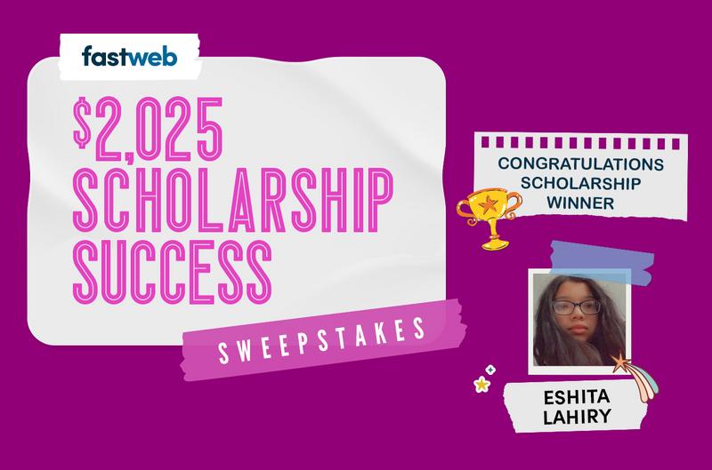 High School Junior Wins Fastweb's $2,025 Scholarship Success Sweepstakes  